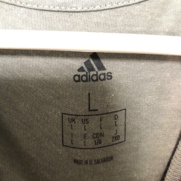 2/$15 Adidas - Men’s Gray Short Sleeve Workout T-Shirt Athletic Tee Large - Picture 5 of 8